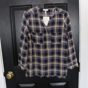 JOIE NEPAL DARK NAVY SILK TOP WOMENS SIZE XS